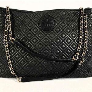 Tory Burch Designer Marion  Quilted Chain link Purse Shoulder Bag